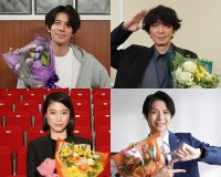 ドラマ『全領域異常解決室』のクランクアップを迎えた（上段左から）柿澤勇人、ユースケ・サンタマリア、（下段左から）成海璃子、小宮璃央