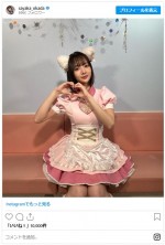 キュートなメイド服×猫耳姿を見せた岡田紗佳　※「岡田紗佳」インスタグラム