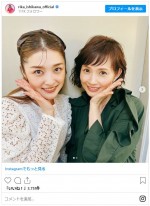 モー娘。4期メンバーの石川梨華と1期メンバーの安倍なつみ　※「石川梨華」インスタグラム