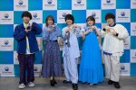 TVアニメ『アオのハコ』AJスペシャルステージに出席した（左から）小林千晃、上田麗奈、千葉翔也、鬼頭明里、内田雄馬
