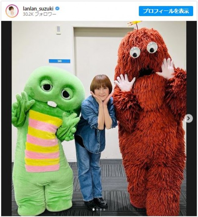 鈴木蘭々、ガチャピン・ムックとの再会にテンションあがる。 ※「鈴木蘭々」インスタグラム