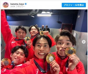 ＜パリ五輪2024＞体操男子・萱和磨選手が貴重な集合セルフィー公開「夢が叶いました」