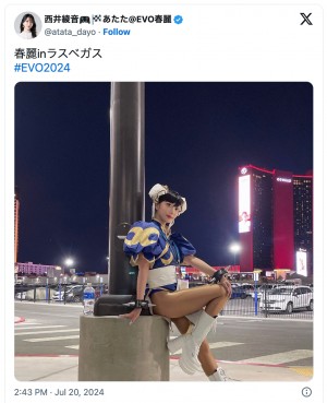 【写真】RIZINラウンドガール・西井綾音がかわいすぎる「スト6」春麗に変身し反響