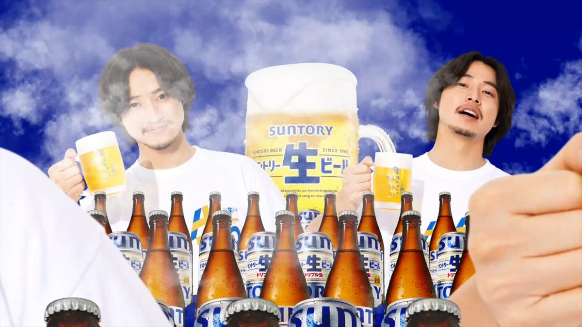 山崎賢人＆大沢たかおが共演！　『キングダム』×「サントリー生ビール」がCM＆広告でコラボ