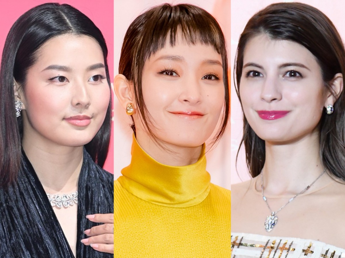 (左から)すみれ、剛力彩芽、マギー