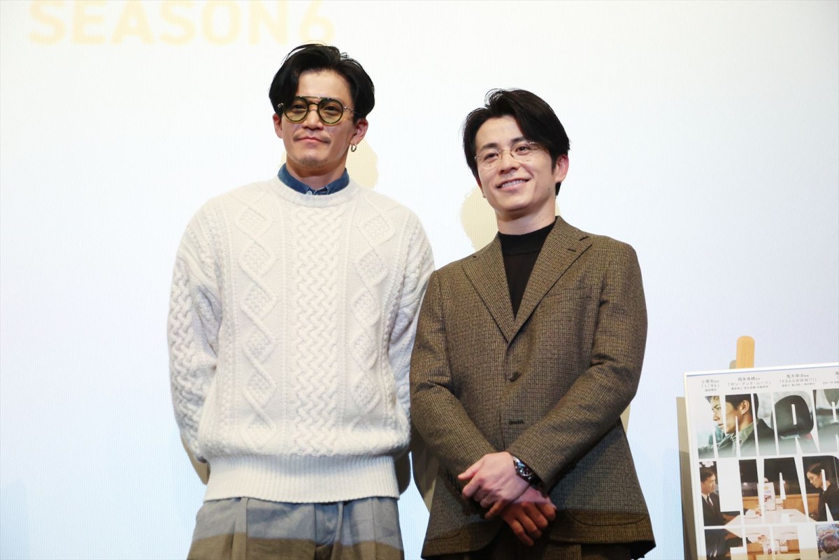 『MIRRORLIAR FILMS Season6』公開舞台あいさつに登壇した(左から)小栗旬、藤森慎吾