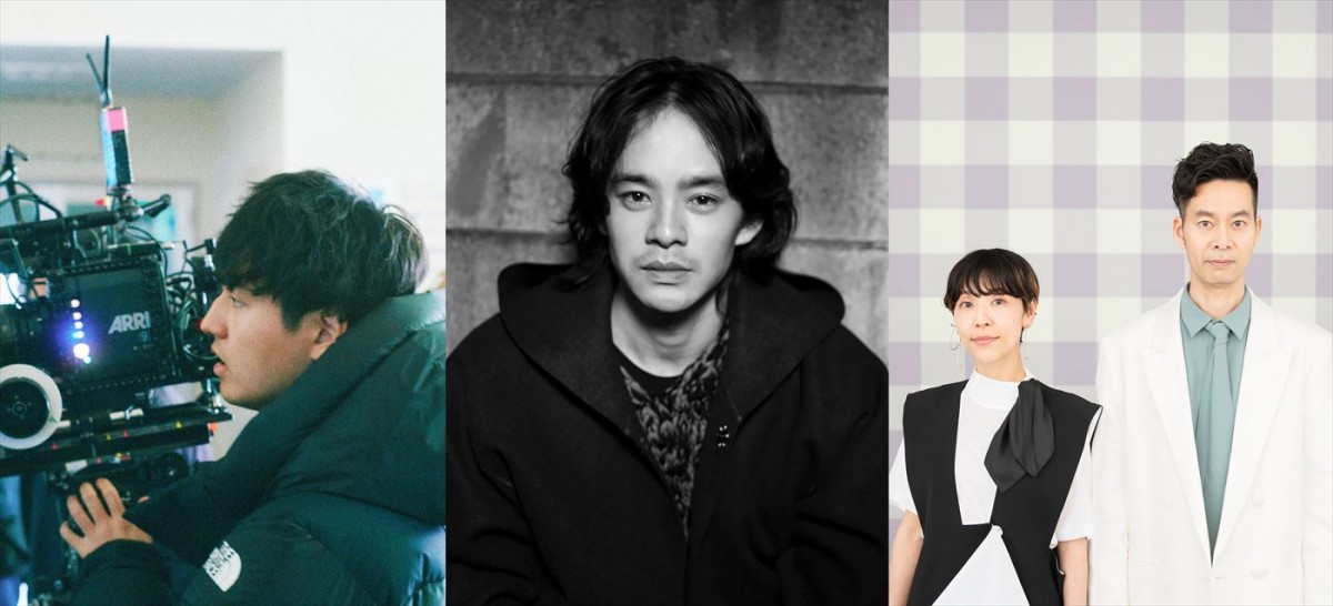 映画『ぼくのお日さま』より(左から)奥山大史監督、出演の池松壮亮、主題歌のハンバート ハンバート