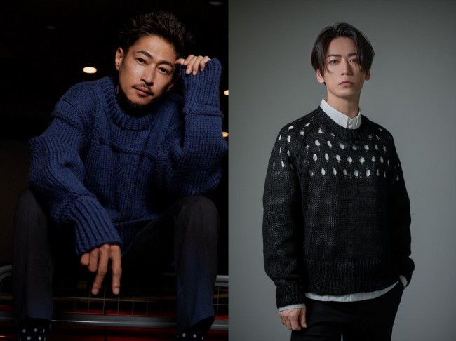 ドラマ『外道の歌』に出演する(左から)窪塚洋介(鴨ノ目武/カモ役)、亀梨和也(島田虎信/トラ役)