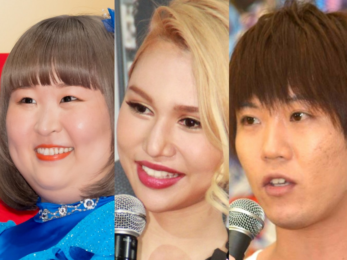 (左から)3時のヒロイン・かなで、水沢アリー、ジャングルポケット・おたけ