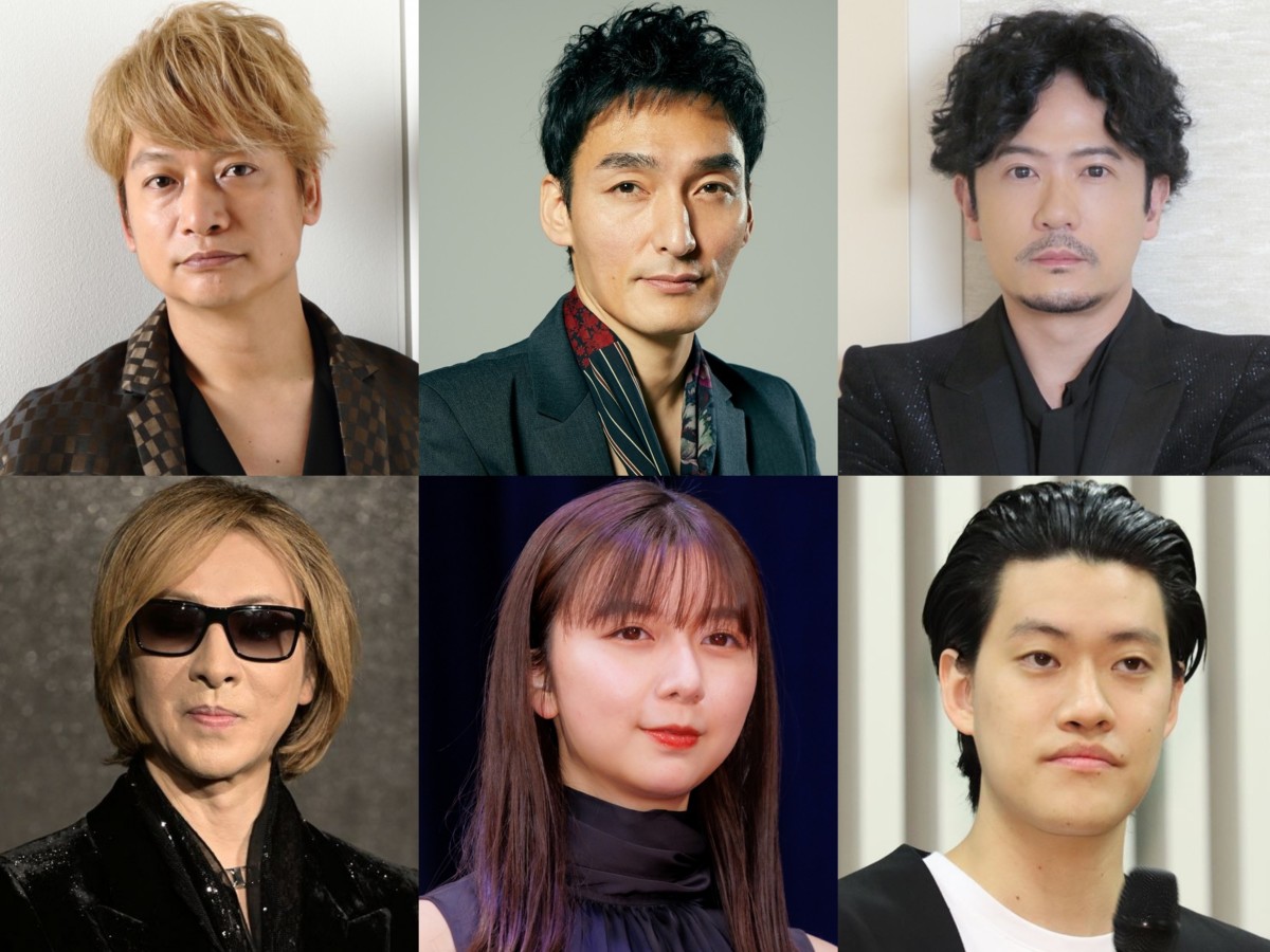 (上段左から)香取慎吾、草なぎ剛、稲垣吾郎(下段左から)YOSHIKI、上白石萌歌、粗品