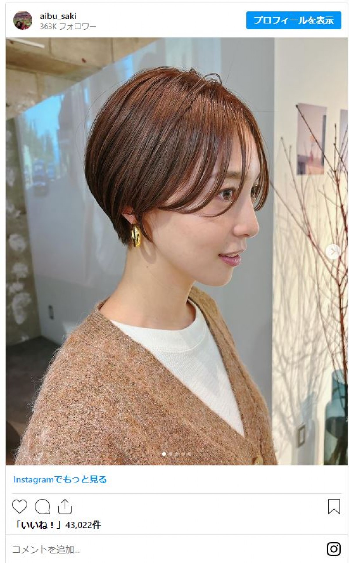 相武紗季、4年ぶりバッサリショートヘアに歓喜の声