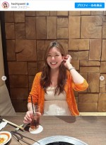 【写真】第1子妊娠中モデル・蜂谷晏海、夫婦で“高級焼肉デート”へ　夫はスピードワゴン井戸田潤