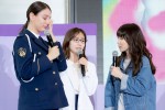 ドラマ『ギークス～警察署の変人たち～』制作発表に登壇した（左から）滝沢カレン、田中みな実、松岡茉優