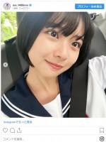 桑島海空、セーラー服姿がかわいい　※「桑島海空」インスタグラム