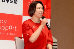出口ケリー、パリ2024オリンピック チームニッセイ 報告会に登場