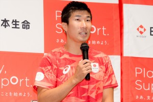 桐生祥秀、パリ2024オリンピック チームニッセイ 報告会に登場