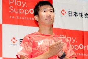 桐生祥秀、パリ2024オリンピック チームニッセイ 報告会に登場