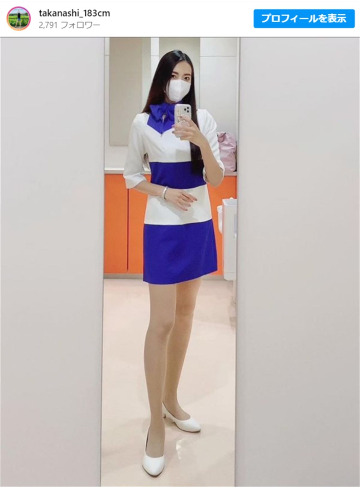 身長183cm“ABEMA出演美女”、電車内ショットに驚きの声「脚長すぎ！」「スタイルえぐい」