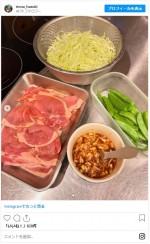 葉月里緒奈、発想の転換で見事に料理 ※「葉月里緒奈」インスタグラム