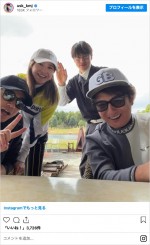 （左から）三浦翔平、吉高由里子、金田哲、上地雄輔　※「上地雄輔」インスタグラム