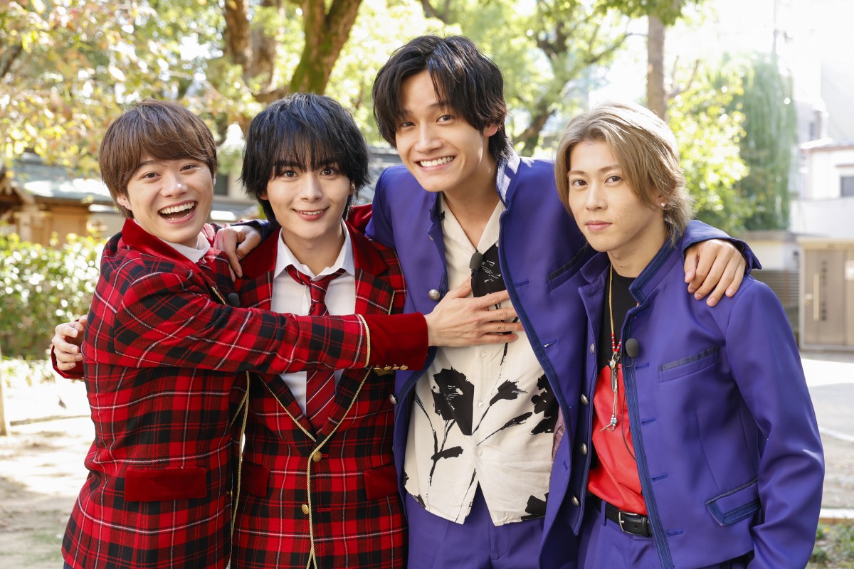 『なにわからAぇ! 風吹かせます!~陸海空から関西の魅力を届けまSP~』に出演する(左から)大橋和也、大西流星、佐野晶哉、末澤誠也