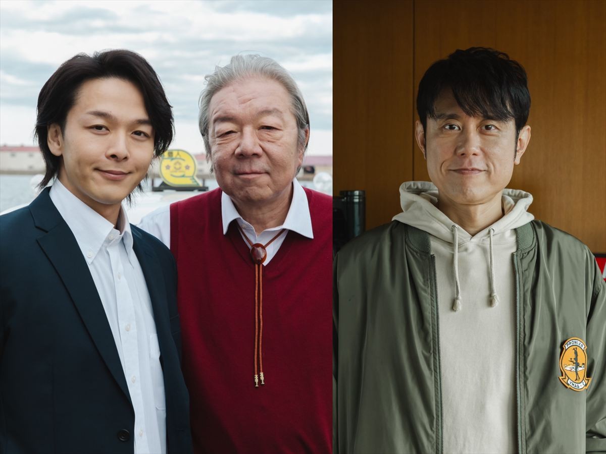 ドラマ『ノンレムの窓2025・新春』(左から)「前の車を追ってください」に出演する中村倫也、古田新太、「よーい、フィクション!」に出演する原田泰造