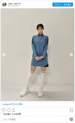 鷲見玲奈が披露した秋冬ゴルフコーデ　※「鷲見玲奈」インスタグラム