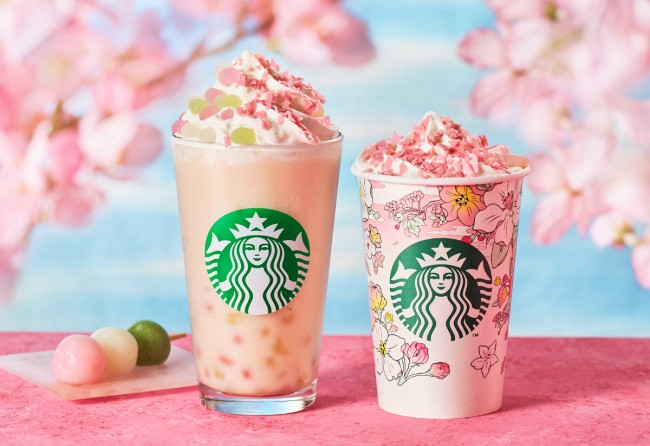 スタバ新作フラペは“三色だんご”をモチーフ！ 「花見だんご フラペチーノ」2．15発売