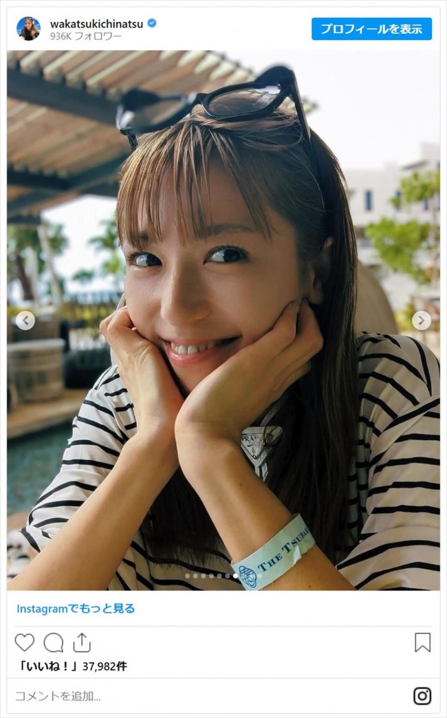 写真）若槻千夏、ヘソ出し黒コーデに絶賛集まる「かわち。細っ