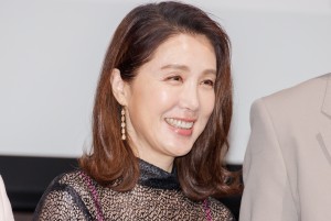 ドラマ『ミス・ターゲット』制作発表会見に出席した筒井真理子