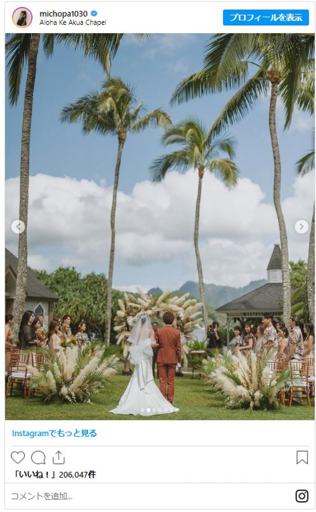 みちょぱ、夫・大倉士門とハワイで結婚式　素敵すぎる写真多数投稿！