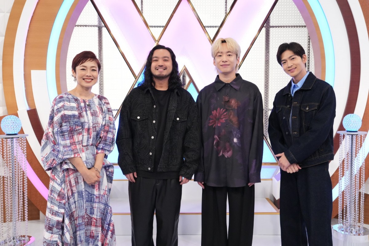 6月22日放送の『with MUSIC』に出演する(左から)有働由美子、Creepy Nuts(R指定、DJ松永)、松下洸平