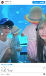 しゅんまや夫婦、沖縄での家族旅行姿を披露　※「重川茉弥」インスタグラム
