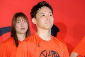 バスケットボール 男子日本代表・河村勇輝選手、三井不動産 AKATSUKI JAPAN 壮行会に登場