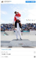 堀米雄斗、奇跡の連覇成し遂げたパリ五輪表彰台　※「堀米雄斗」インスタグラム