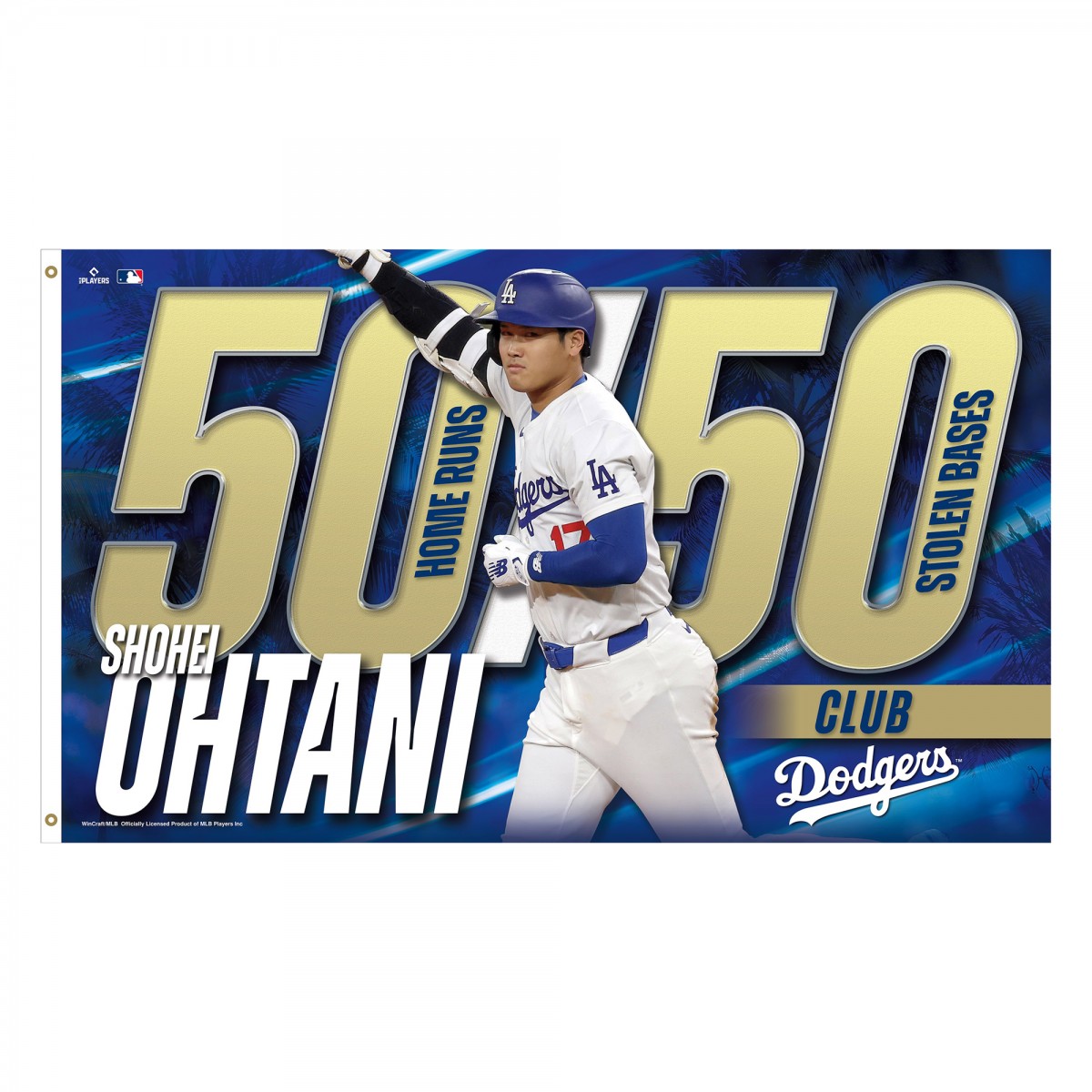 大谷翔平、史上初の“50‐50”記念グッズ発売！　特別ロゴ入りTシャツなど登場