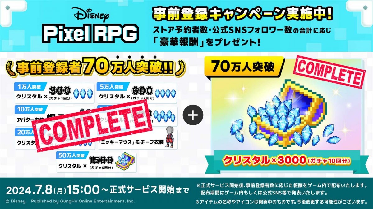 ガンホー『ディズニー ピクセルRPG』、事前登録者数80万人突破　メディアによる先行プレイレポートも続々公開