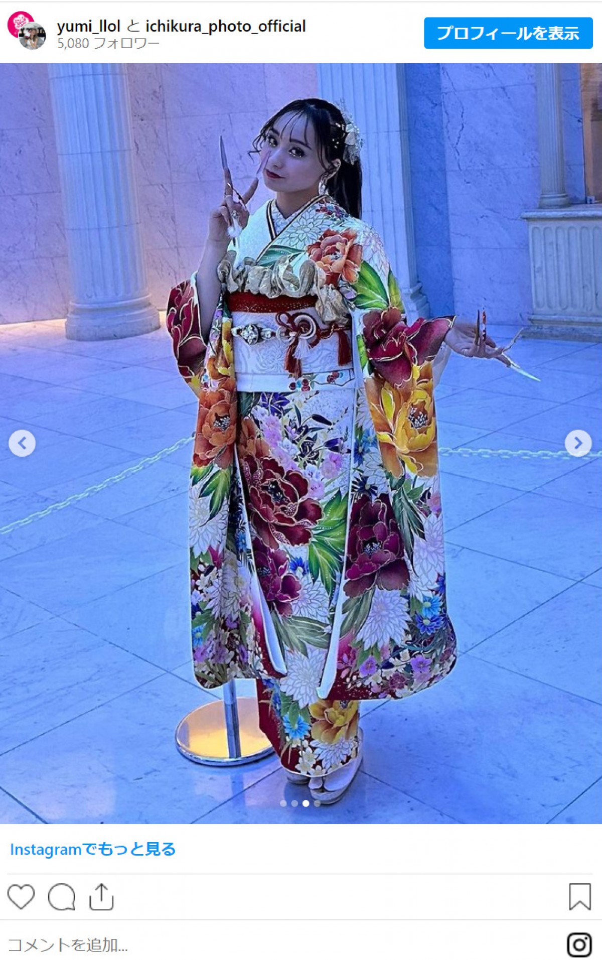 ゆきぽよ妹・木村友美、成人の日の振り袖姿に反響「めちゃギャル！」「超絶可愛い」