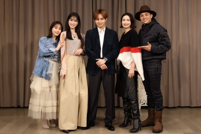 1月8日放送の『グータンヌーボ2スペシャル』に出演する(左から)田中みな実、田中みな実、中島健人、長谷川京子、満島真之介