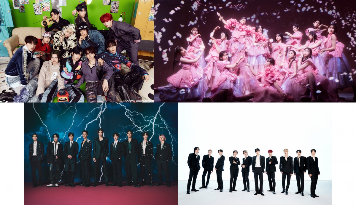 2月12日放送の『CDTVライブ!ライブ!』に出演する(上段左から)INI、櫻坂46(下段左から)Snow Man、TREASURE