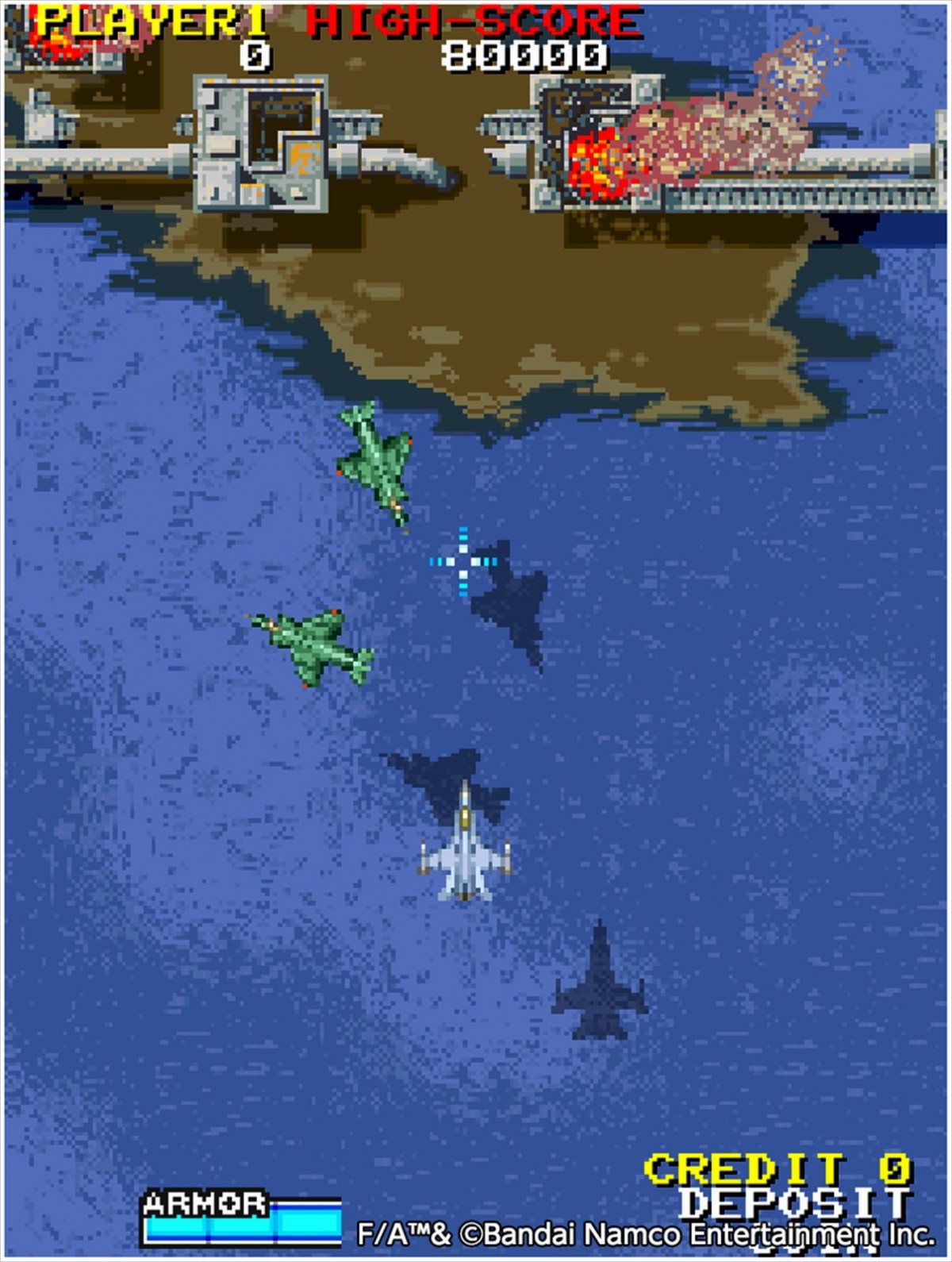 Switch／PS4『アーケードアーカイブス F/A』本日配信開始　戦闘機で戦うナムコの縦スクロールSTG