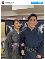 近藤千尋、夫婦でお似合いな着物姿を披露　※「近藤千尋」インスタグラム