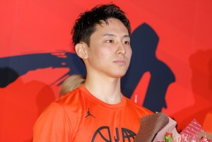 バスケットボール 男子日本代表・河村勇輝選手、三井不動産 AKATSUKI JAPAN 壮行会に登場