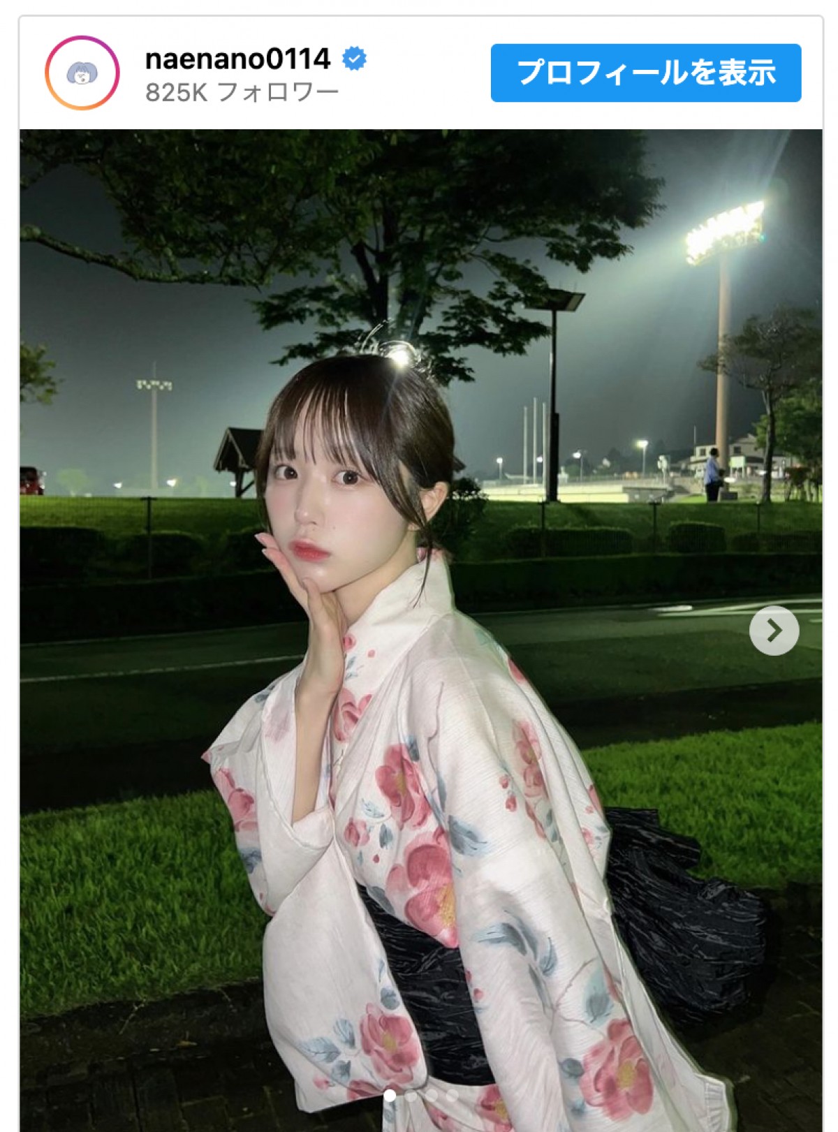 「女の子が一番なりたい顔」なえなの、浴衣姿の“夜デート風”ショットが「可愛すぎる」と話題に