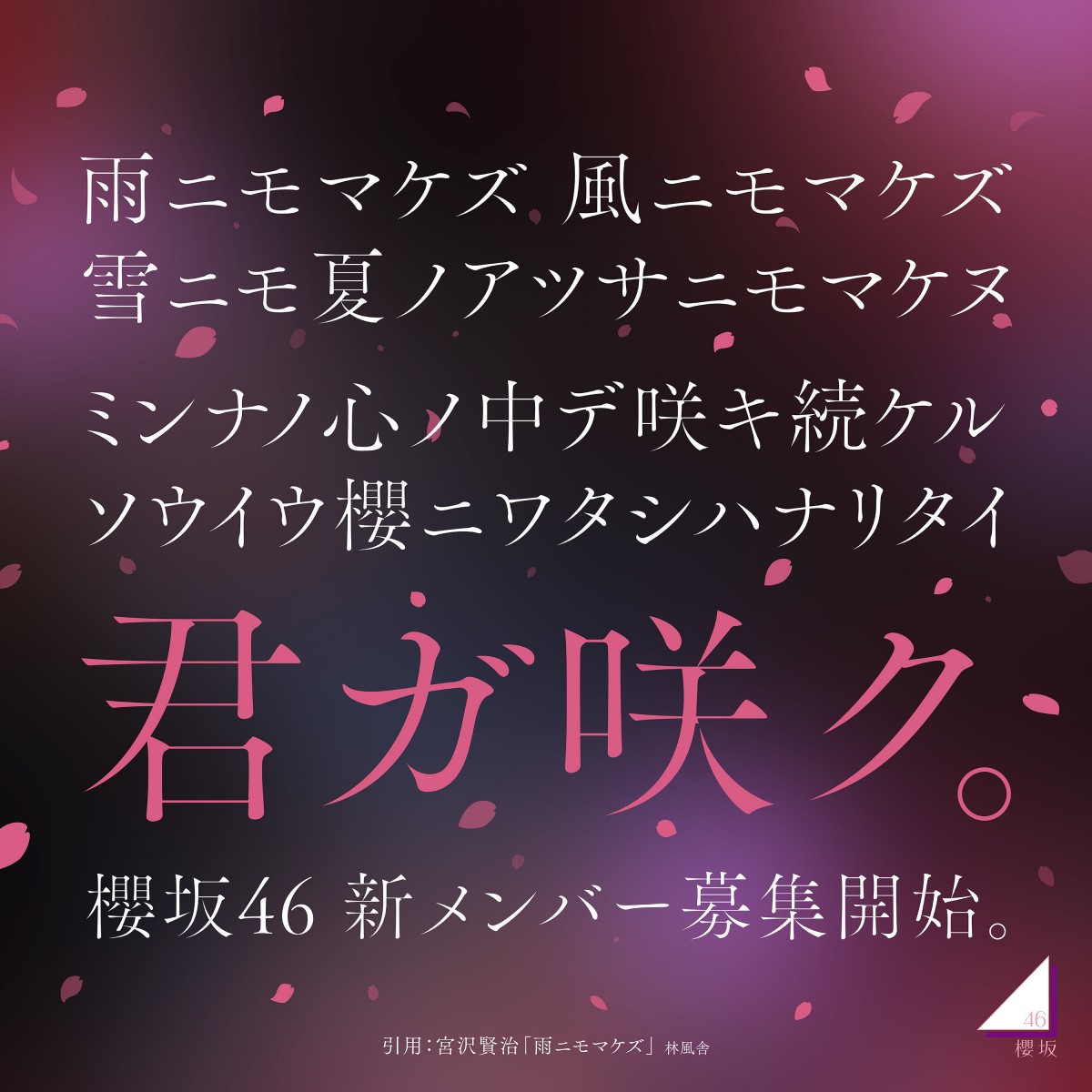 櫻坂46＆日向坂46が新メンバーオーディション開催　両グループの併願も可能