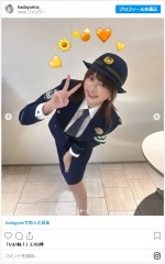 羽田優里奈、一日署長に就任　※「羽田優里奈」インスタグラム
