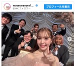 （写真左から）タイムマシーン3号・山本浩司、有吉弘行、タイムマシーン3号・関太、平野ノラ、藤田ニコル、とにかく明るい安村、青山テルマ　※「平野ノラ」インスタグラム