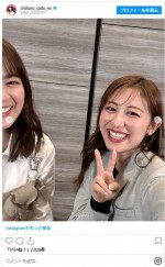 インタビューで再会した斎藤ちはるアナと、乃木坂46同期で同い年の生田絵梨花　※「斎藤ちはる」インスタグラム