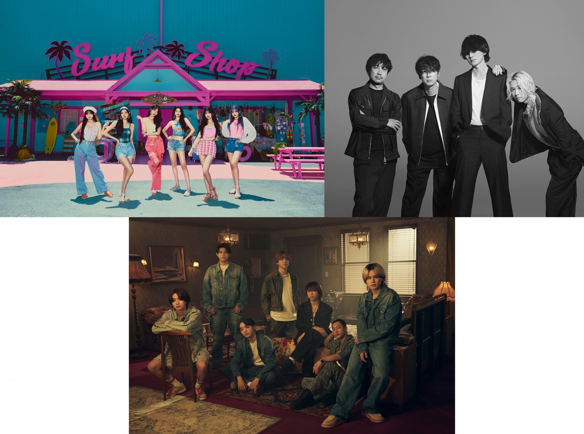 9月2日放送の『CDTVライブ!ライブ!』に出演する(上段左から)IVE、BUMP OF CHICKEN(下段)BE:FIRST