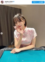 岡田紗佳、ピンクチャイナドレス姿に反響　※「岡田紗佳」インスタグラム